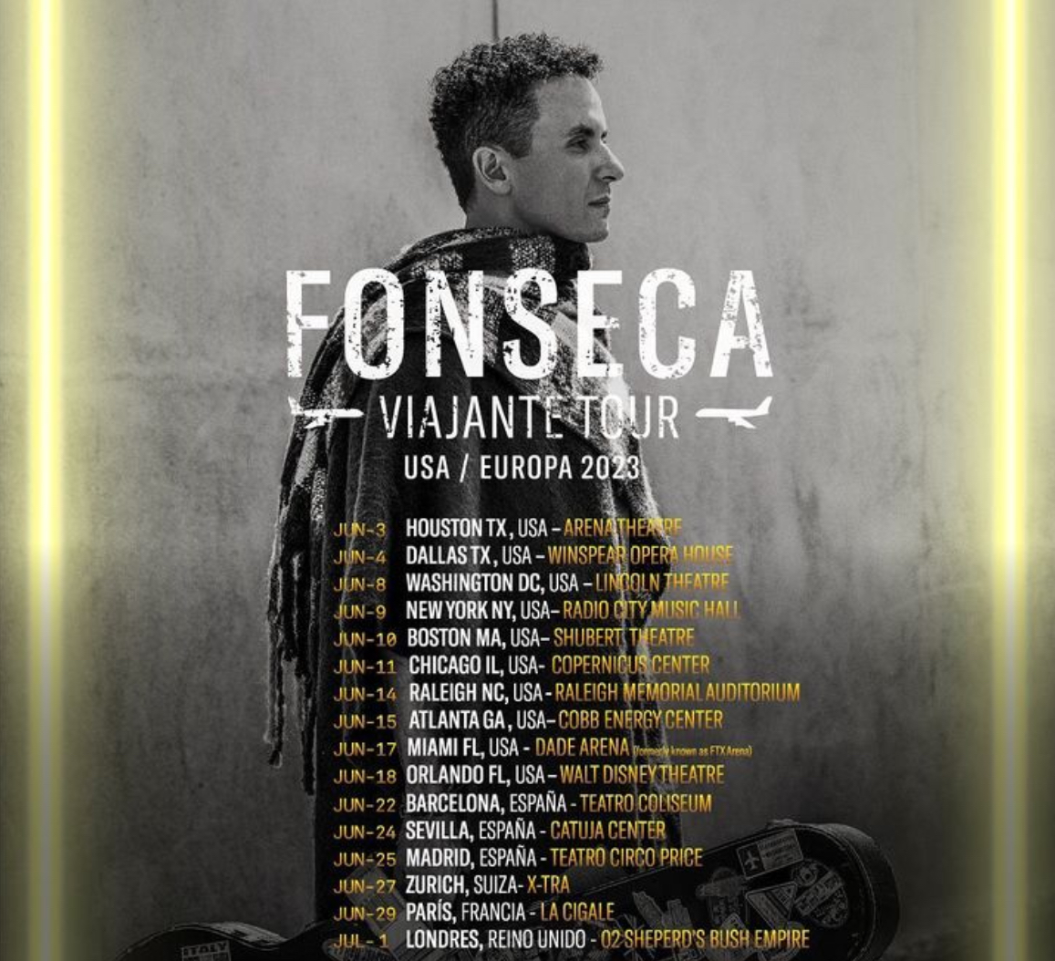 Fechas de conciertos de Fonseca, Viajante Tour 2023